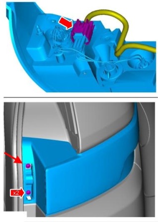 the scheme of mounting the tail light, Land Rover Range Rover Evoque